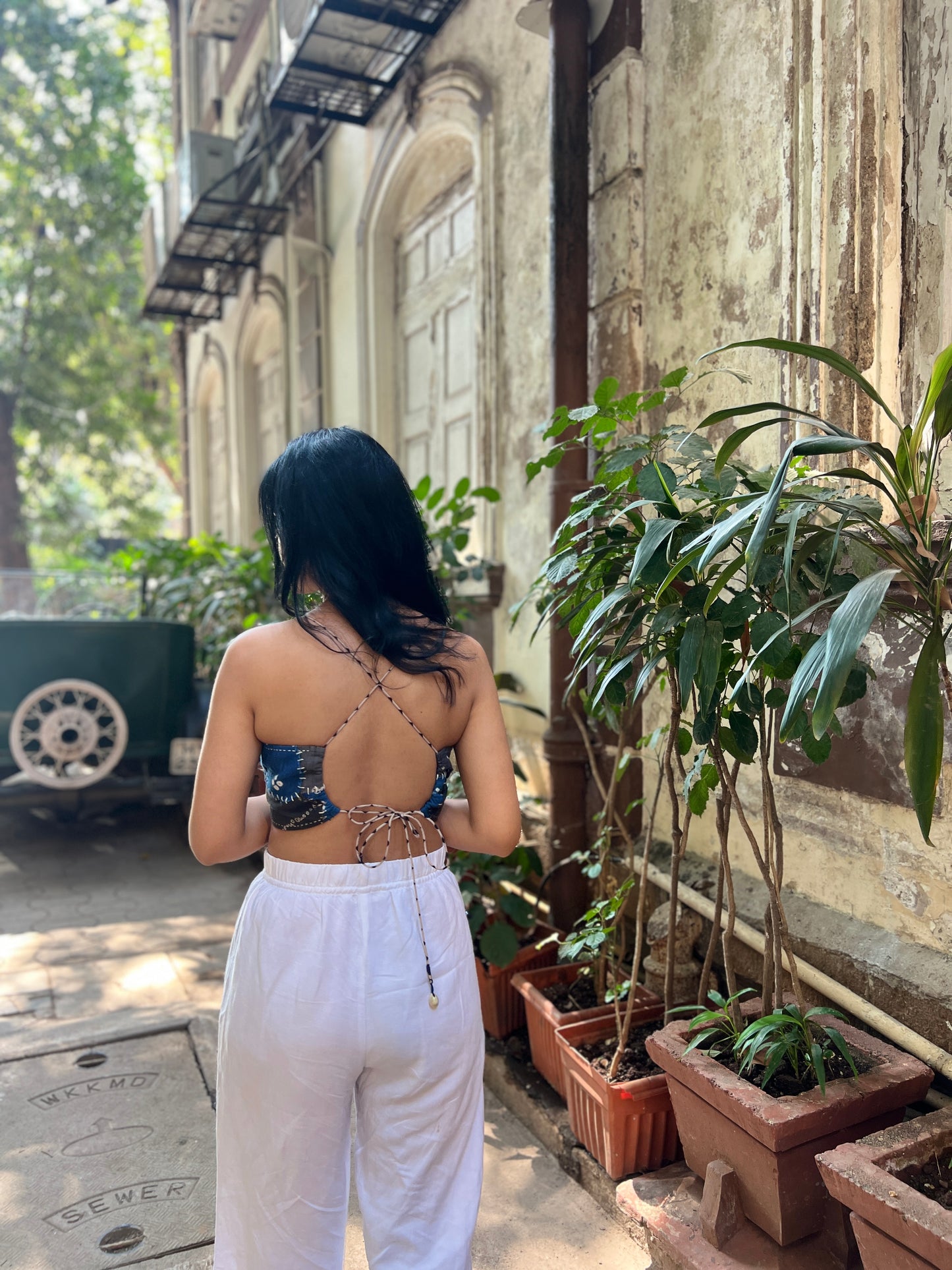 Upcycle Bandhani Back-Tie Bralette