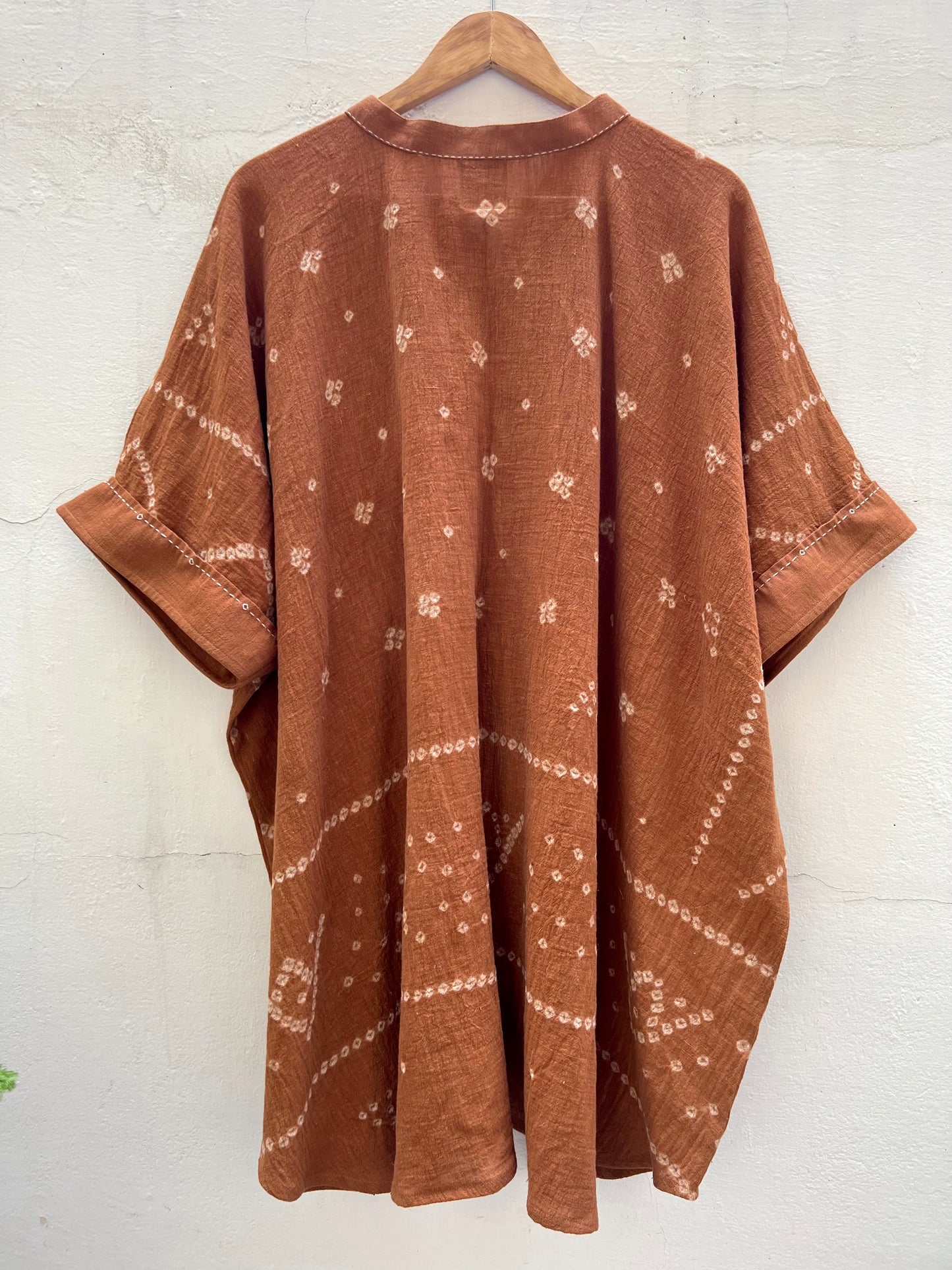 Ochre Rabari Dots Bandhani Kaftan Dress(15th September Delivery)