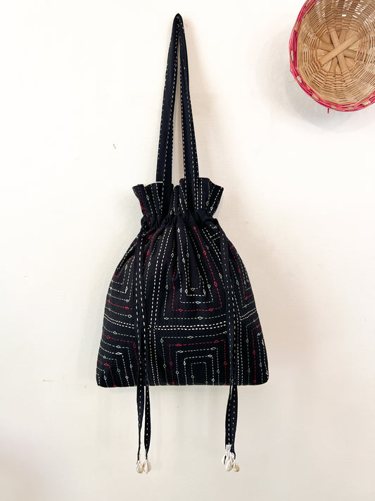 Upcycle Multicoloured Rabari Stitch Tote