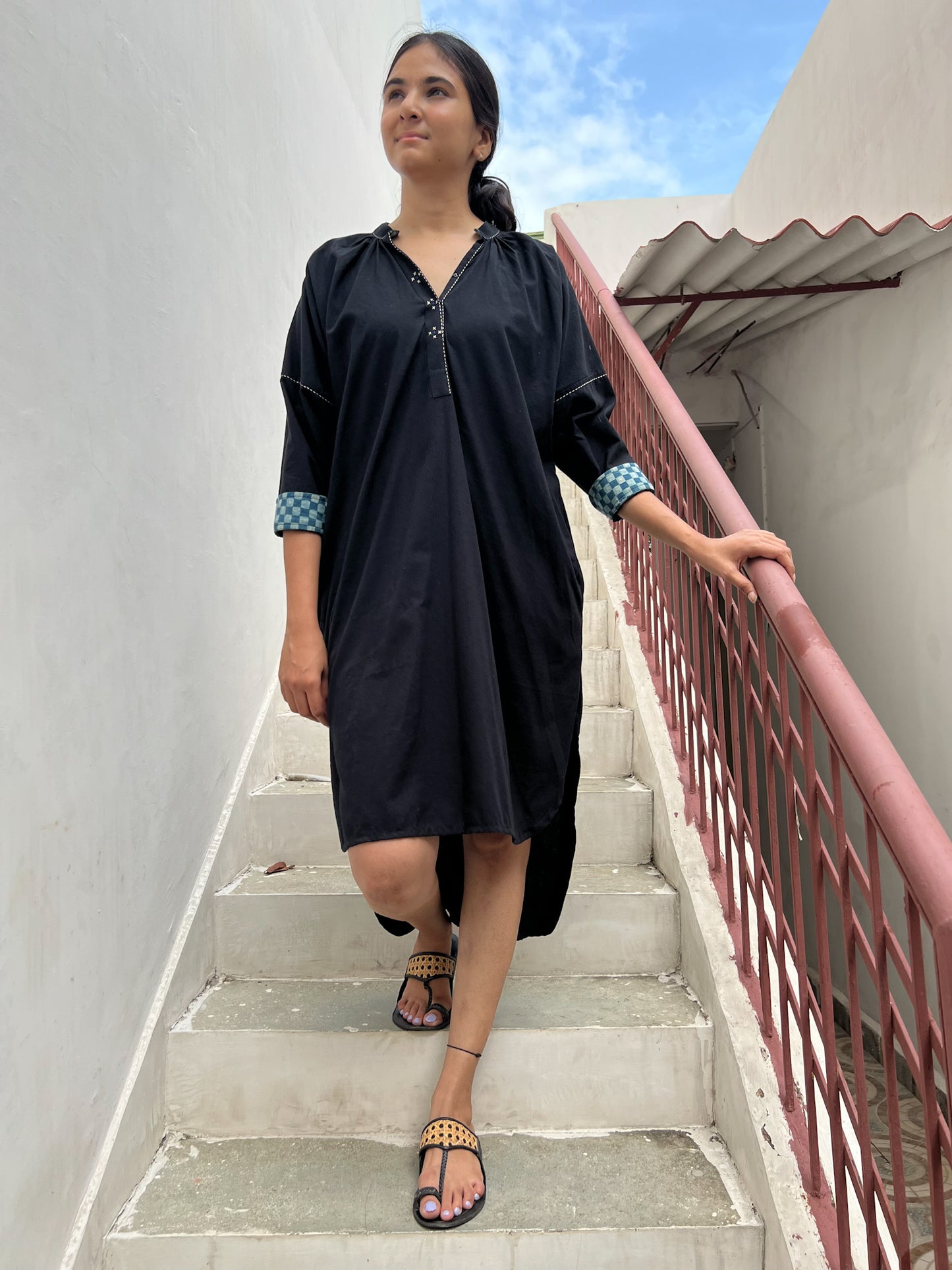 Indigo High Low Tunic(Anti-Fit)