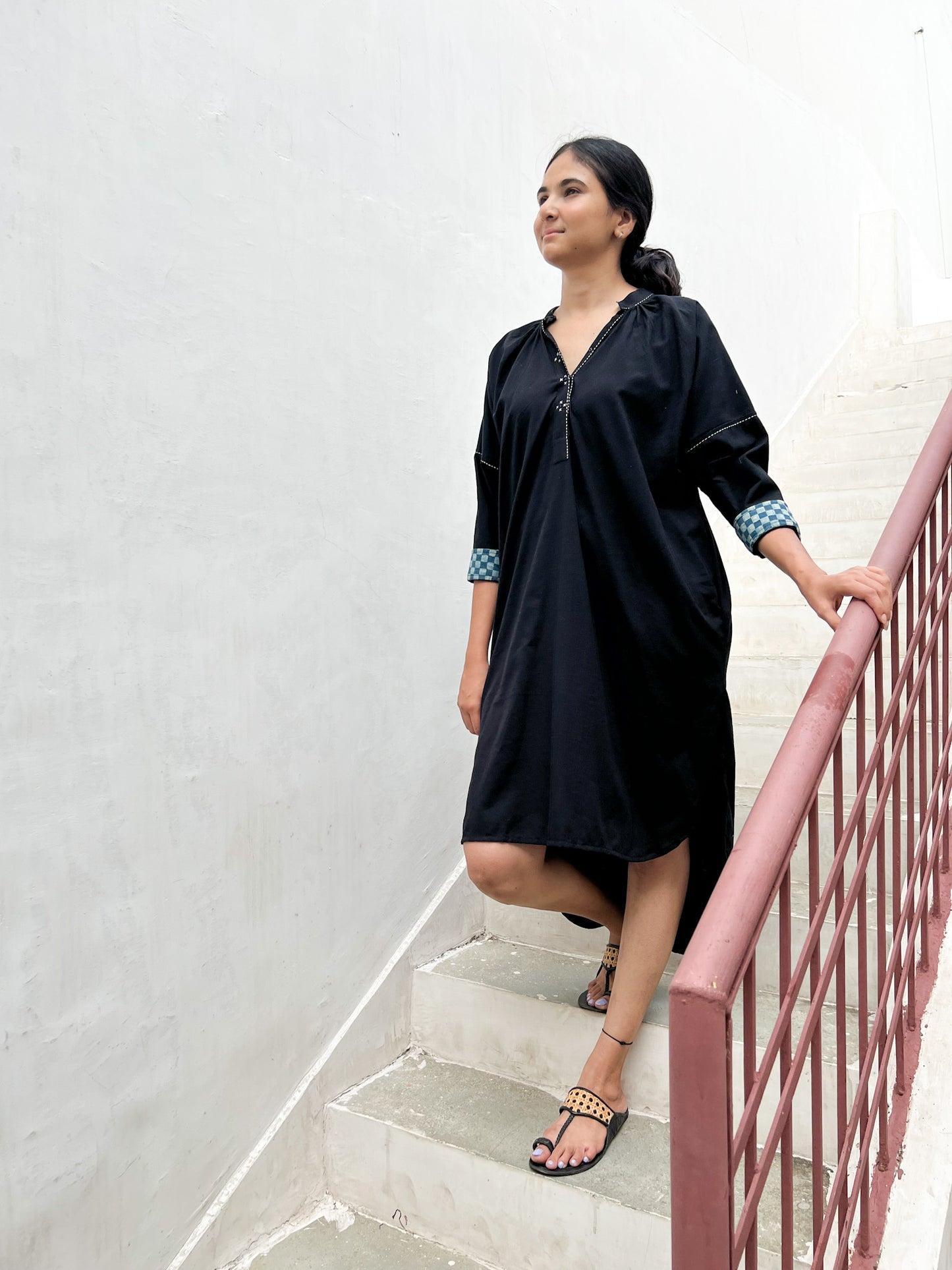 Indigo High Low Tunic(Anti-Fit)