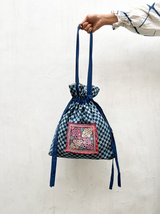 Rabari Mirror Indigo Checks Tote