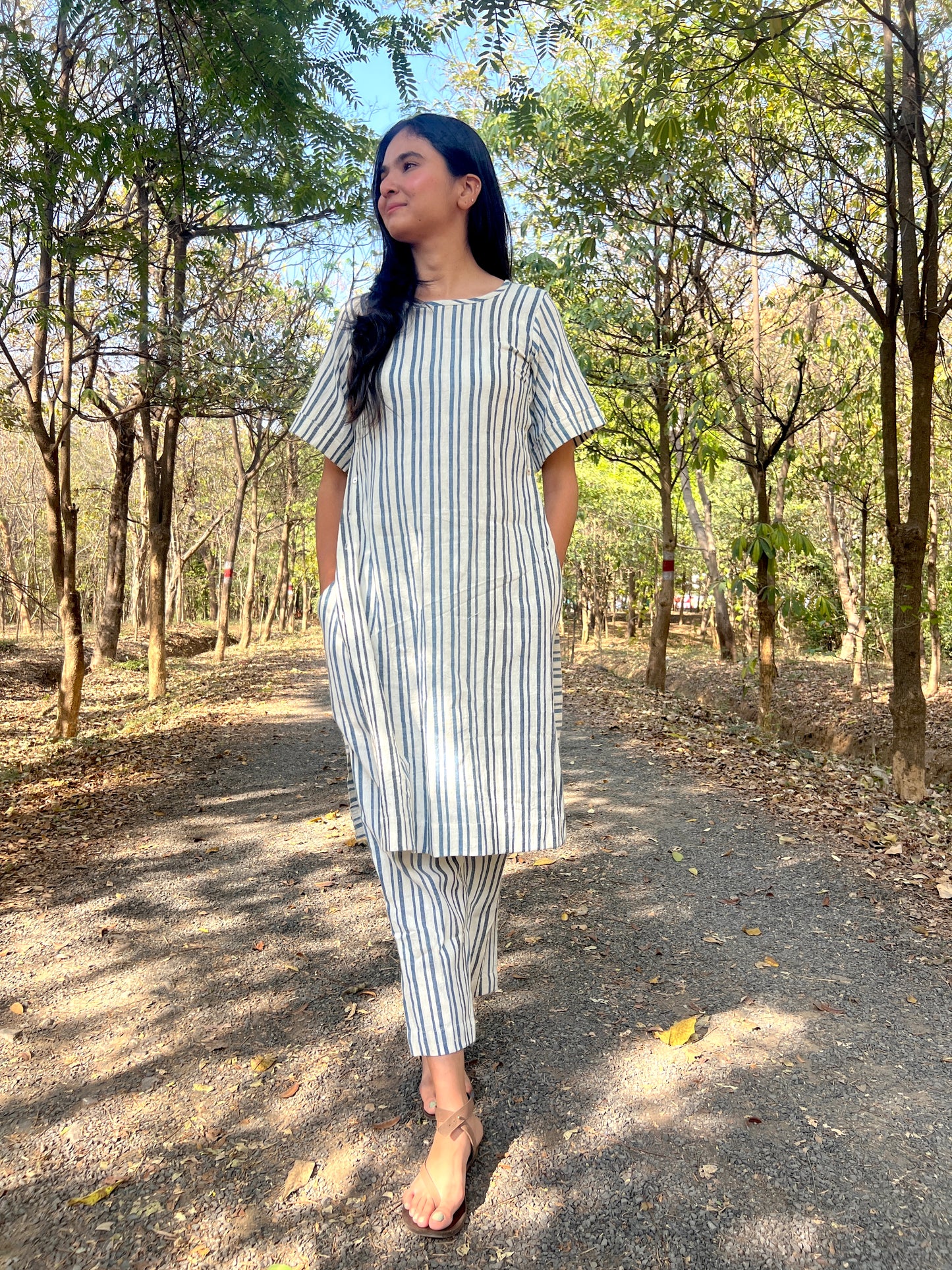 Organic Indigo Stripe Seasonless Co-ord Set