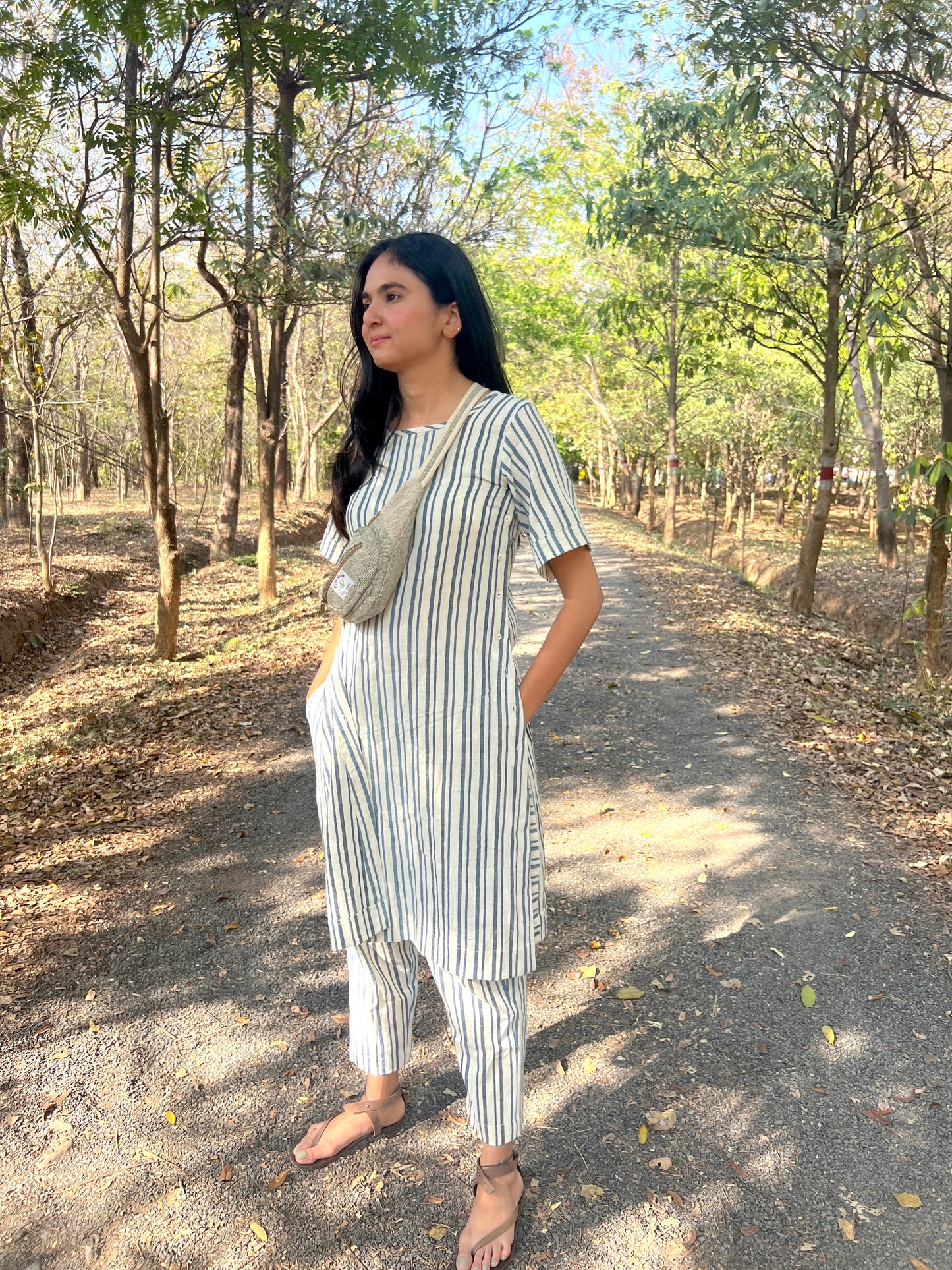 Organic Indigo Stripe Seasonless Co-ord Set