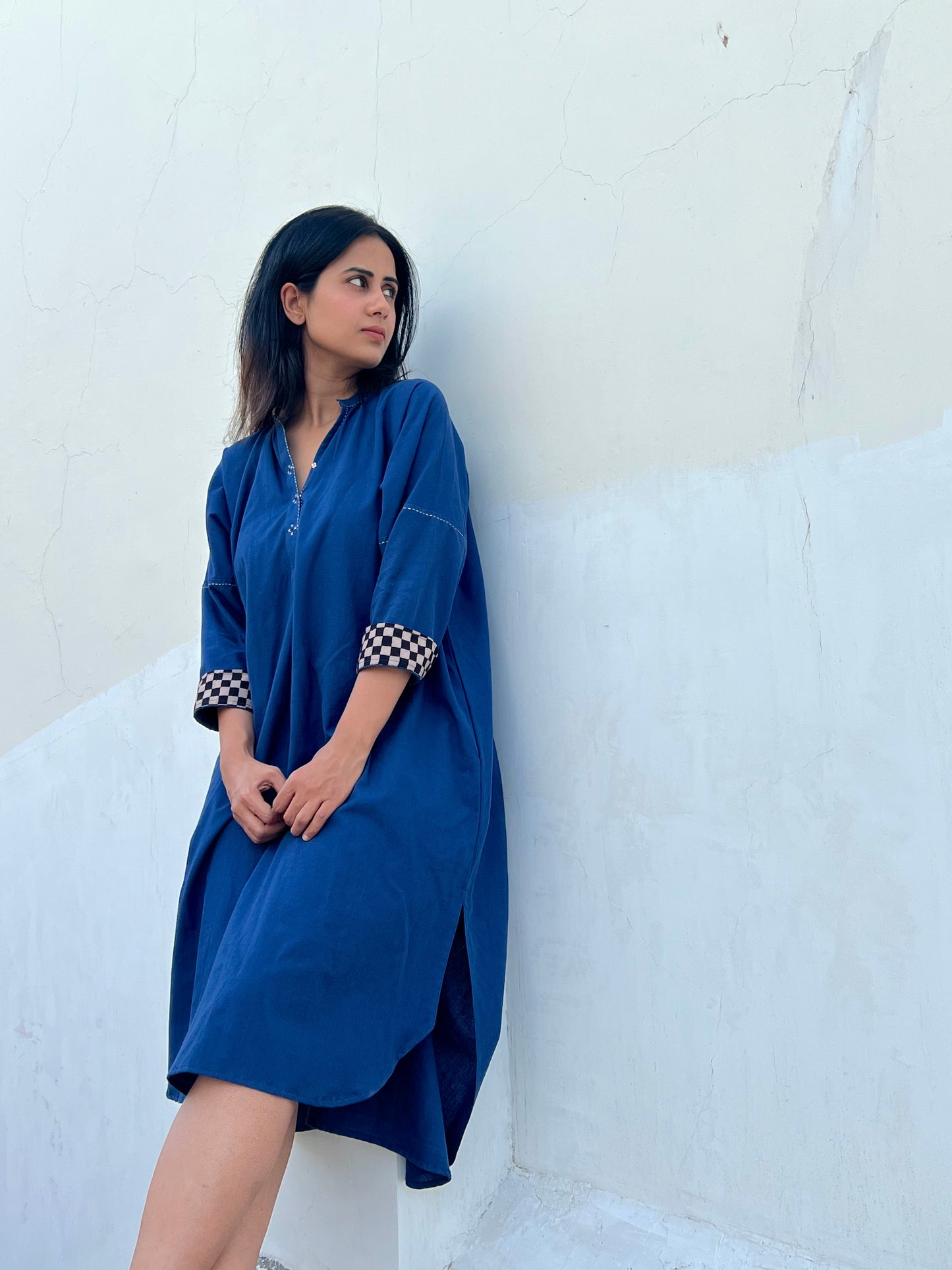 Indigo High Low Tunic(Anti-Fit)