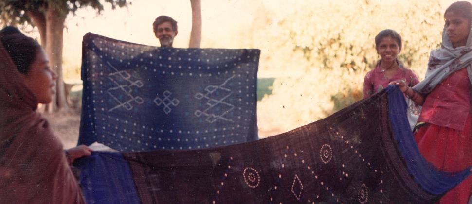 Bandhani Natural Indigo Kaftan Dress (Free Size)