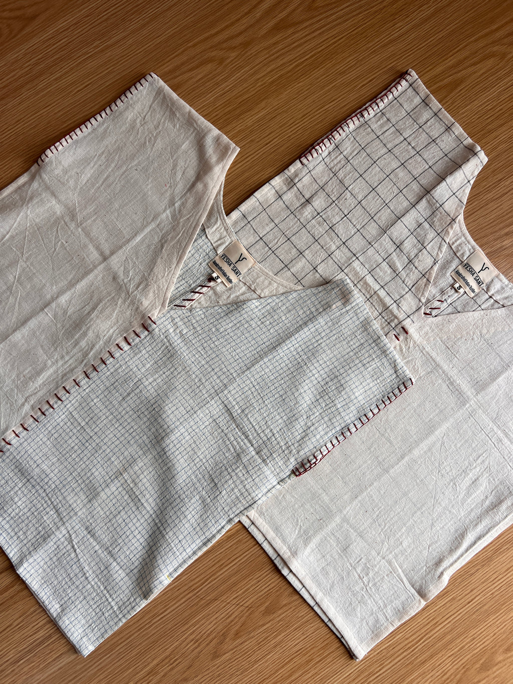 Upcycle Organic Small Checks Boxy Top