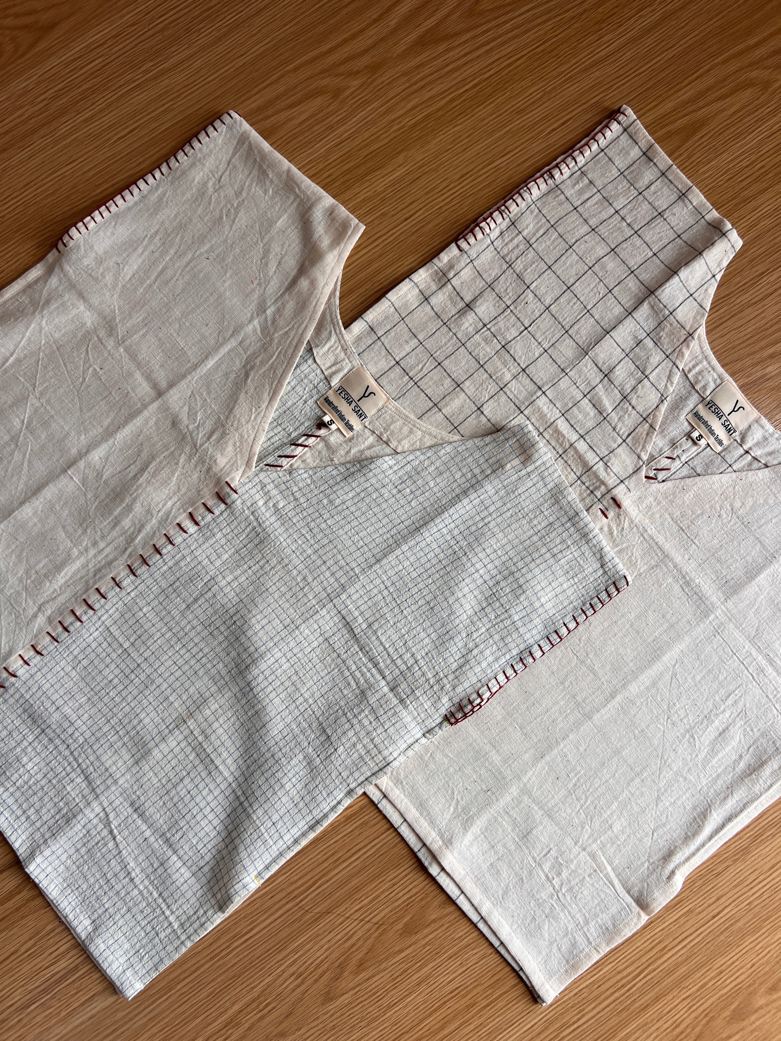 Upcycle Organic Small Checks Boxy Top
