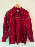 Bandhani Wool Red Boxy Shirt