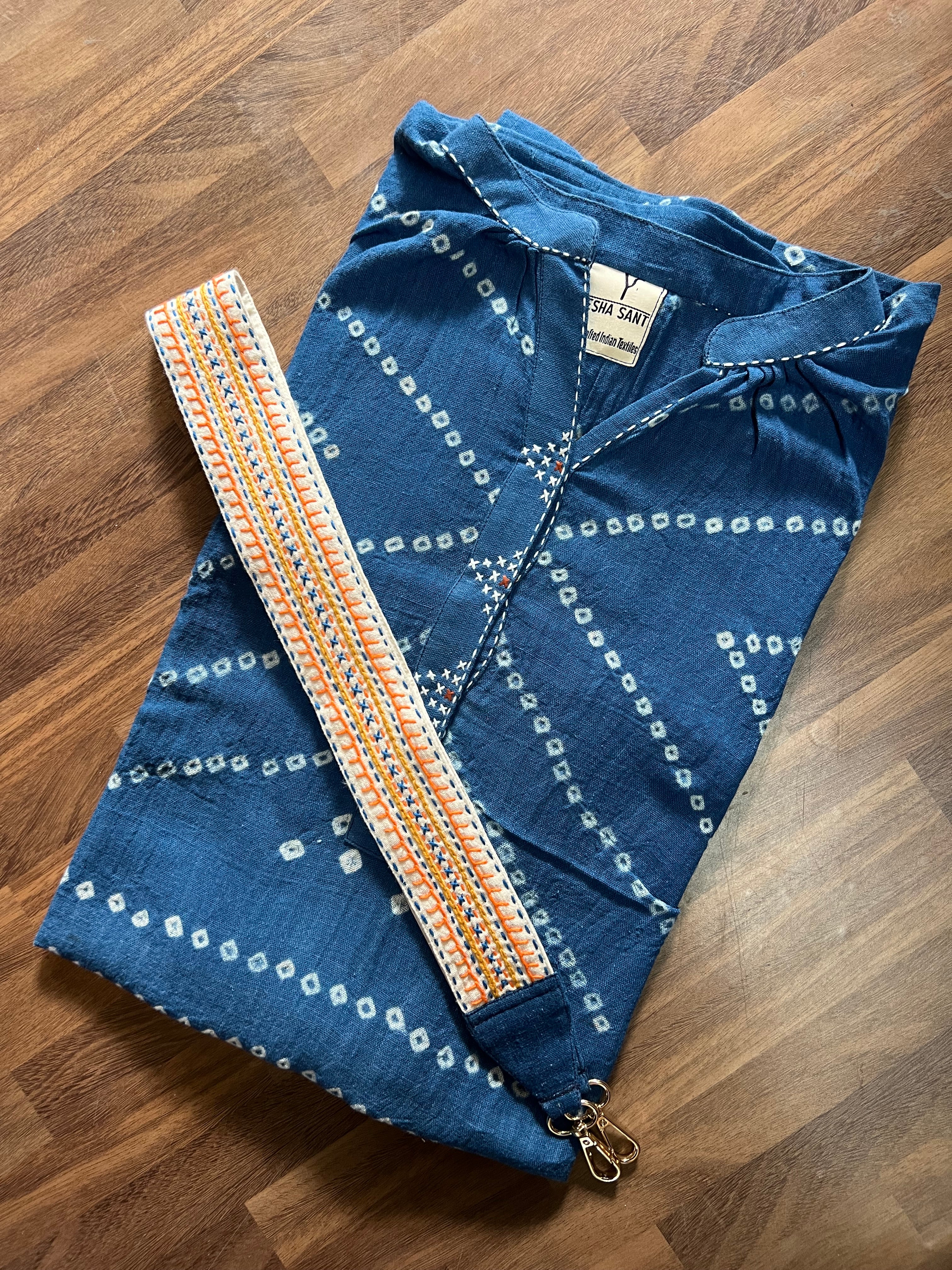 Bandhani Tattoo Indigo Kaftan Dress