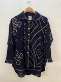 Pre-order Bandhani Rabari Tattoo Black Drop Shoulder Boxy Fit Shirt