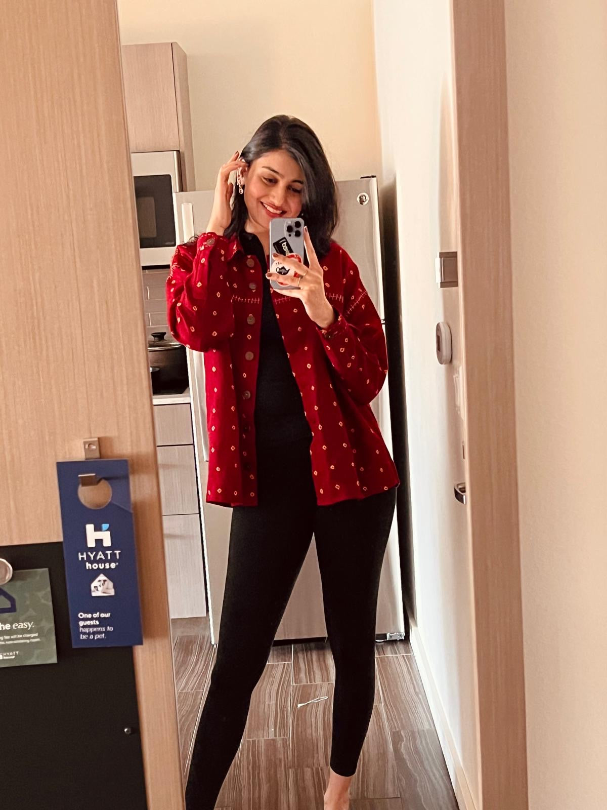 Bandhani Wool Red Boxy Shirt