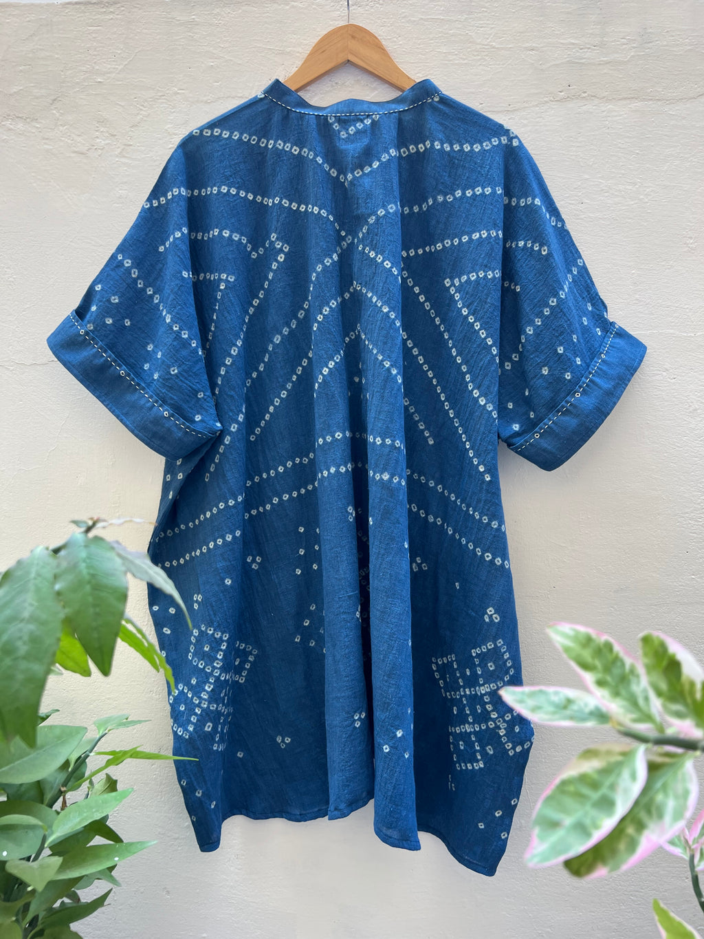 Bandhani Tattoo Indigo Kaftan Dress