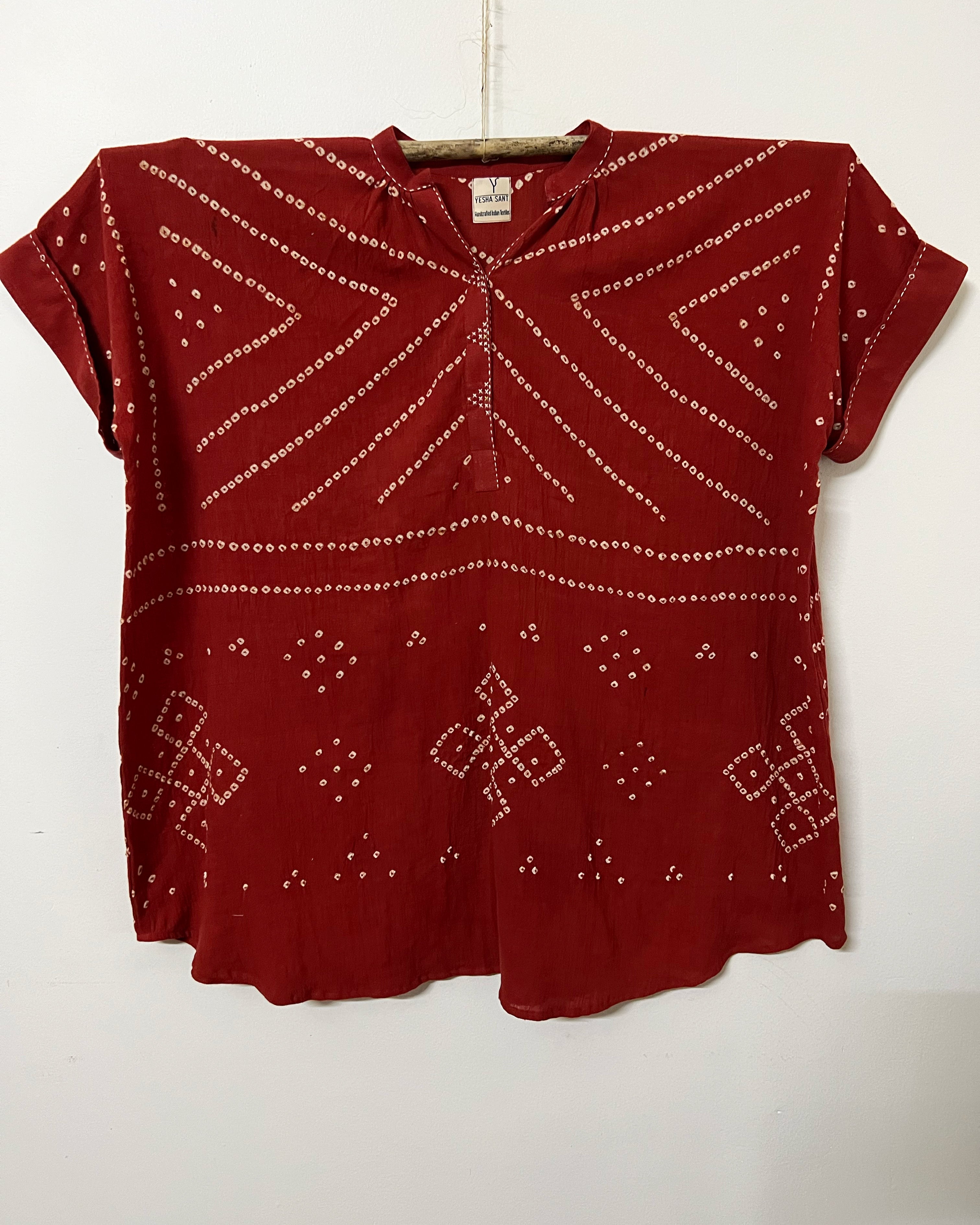 Bandhani Red Kaftan Dress