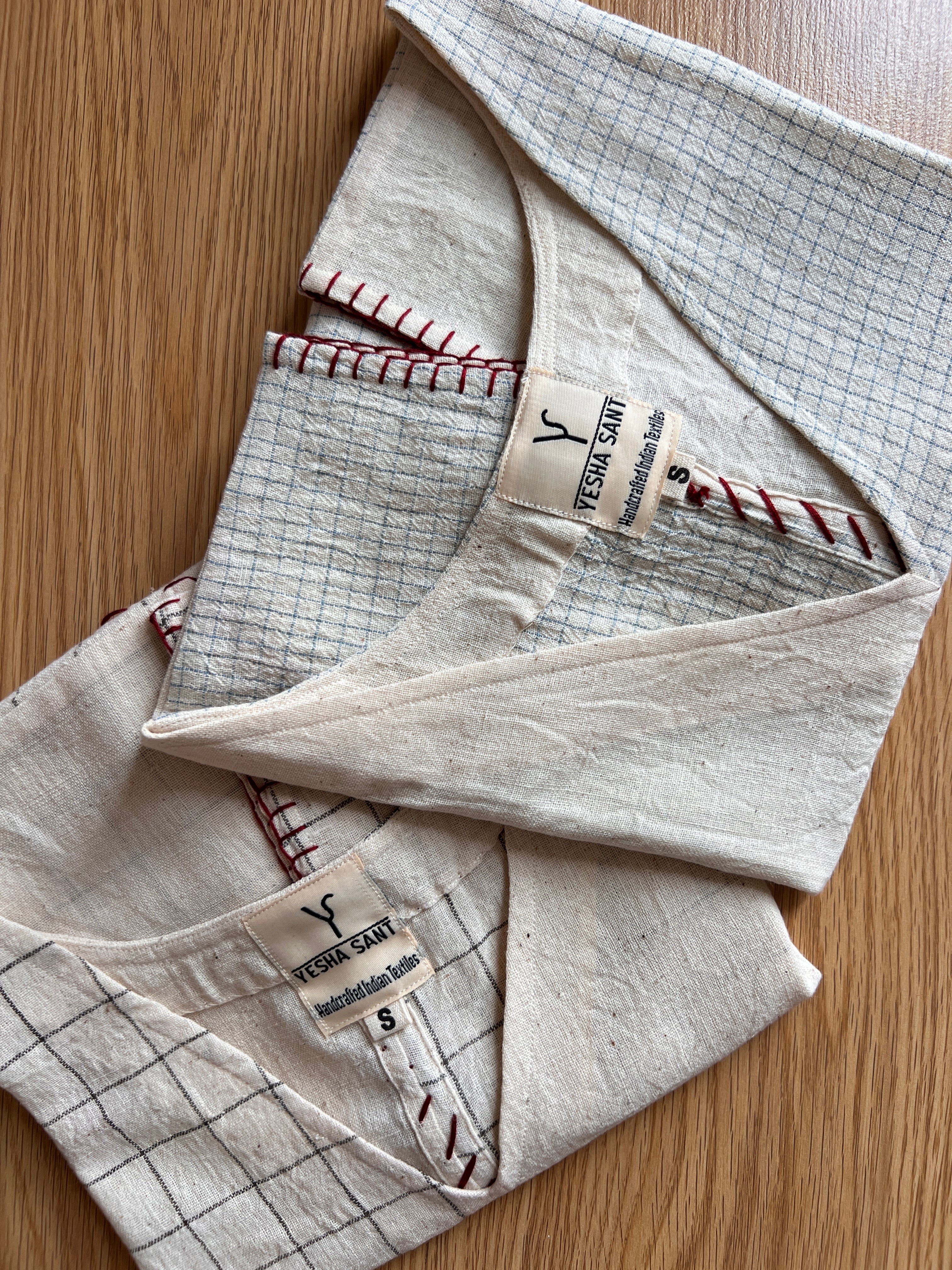 Upcycle Organic Small Checks Boxy Top