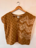 Upcycle Mustard Shibori Bandhani Boxy Top