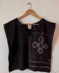 Upcycle Black Bandhani Boxy Top