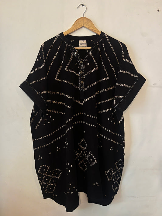 Bandhani Darkest Brown/Black Kaftan Dress(Delivery 15th OCTOBER 2025)
