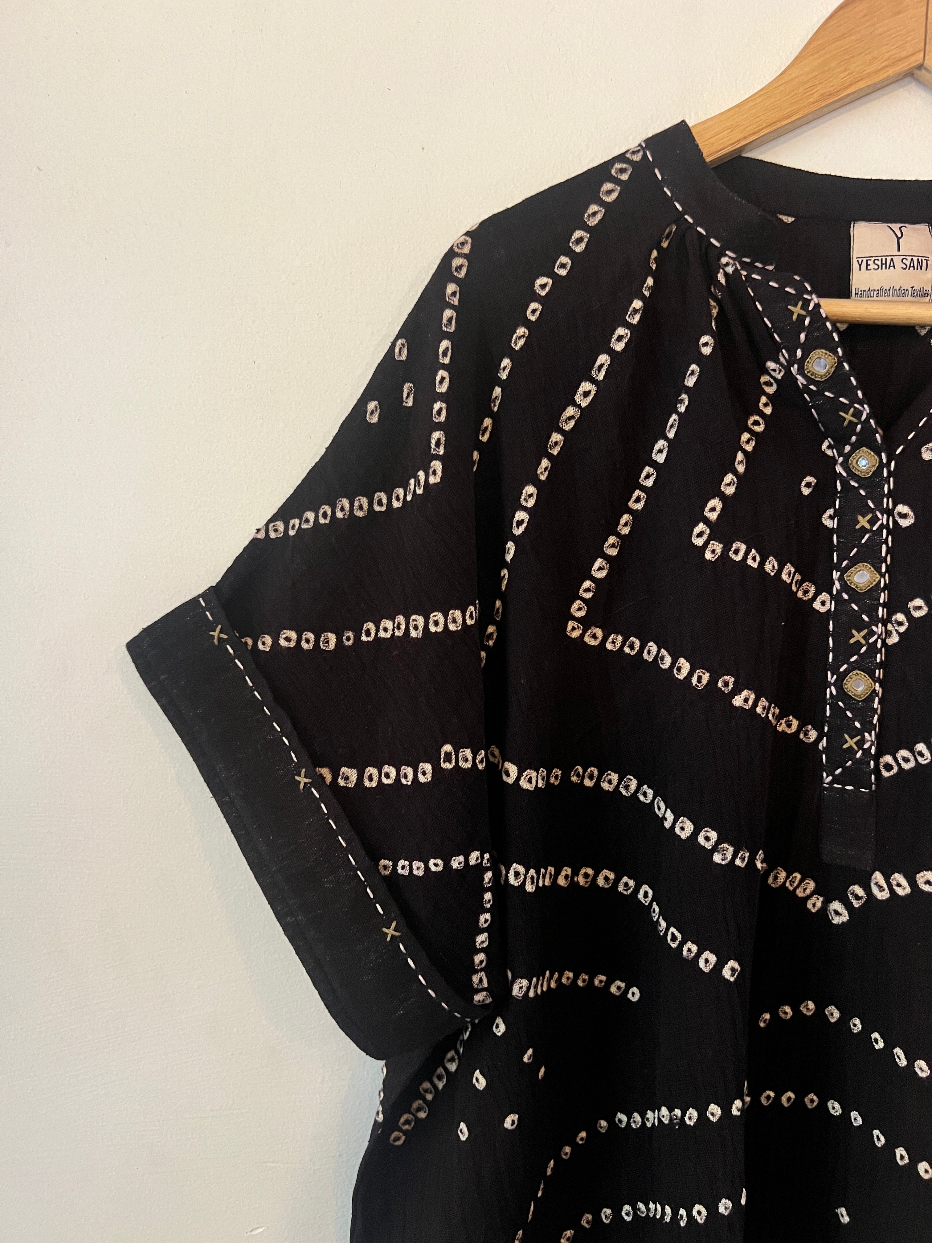 Bandhani Darkest Brown/Black Kaftan Dress