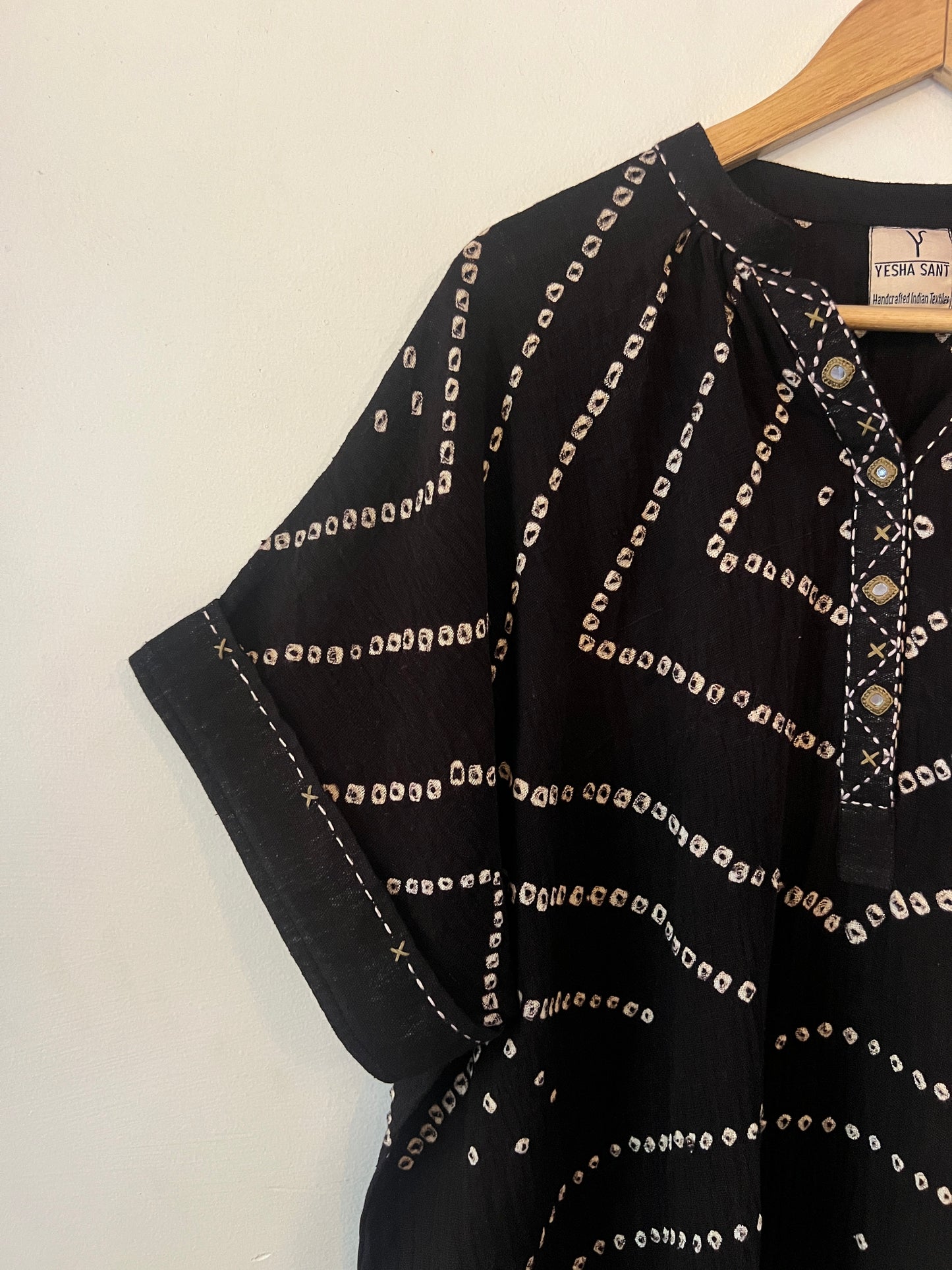Bandhani Darkest Brown/Black Kaftan Dress(Delivery 15th OCTOBER 2025)