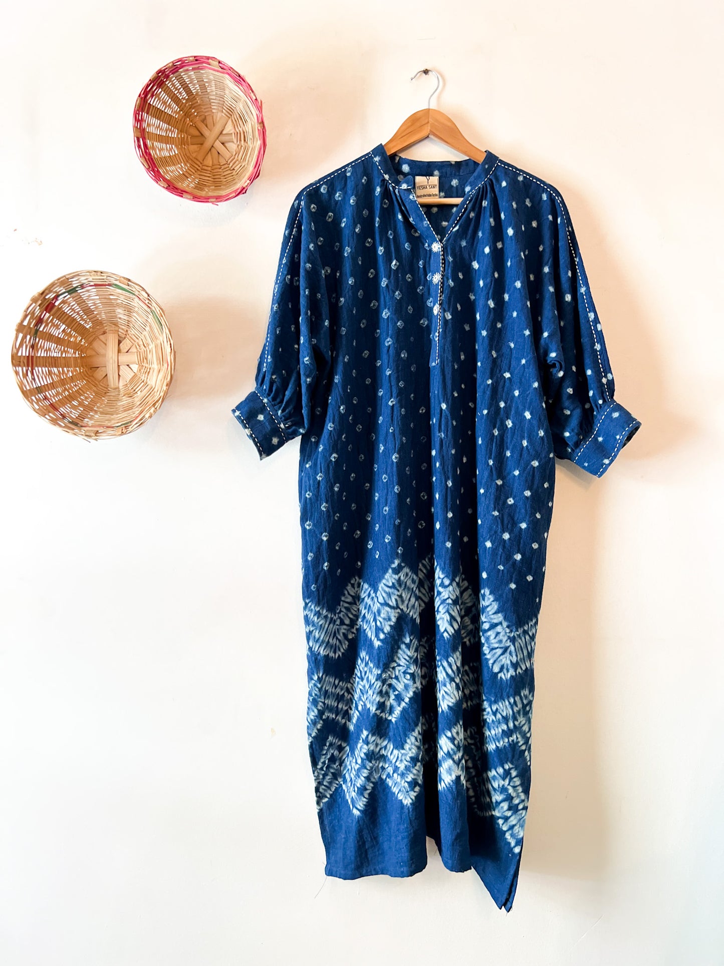 Shibori Mirror Indigo Dress (Anti-fit)