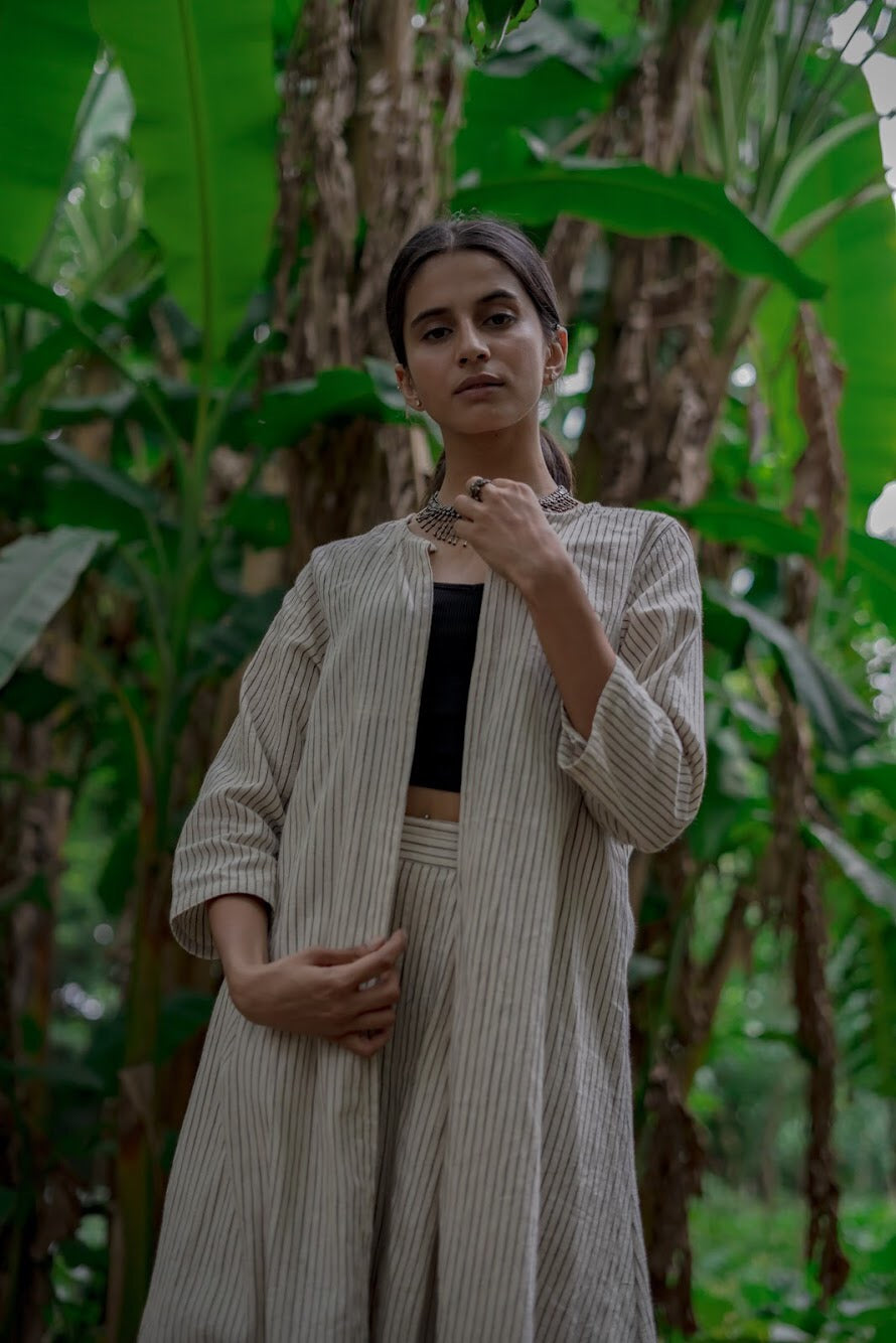 Organic Side Slit Stripes Pants