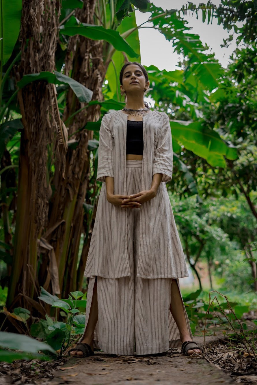 Organic Side Slit Stripes Pants