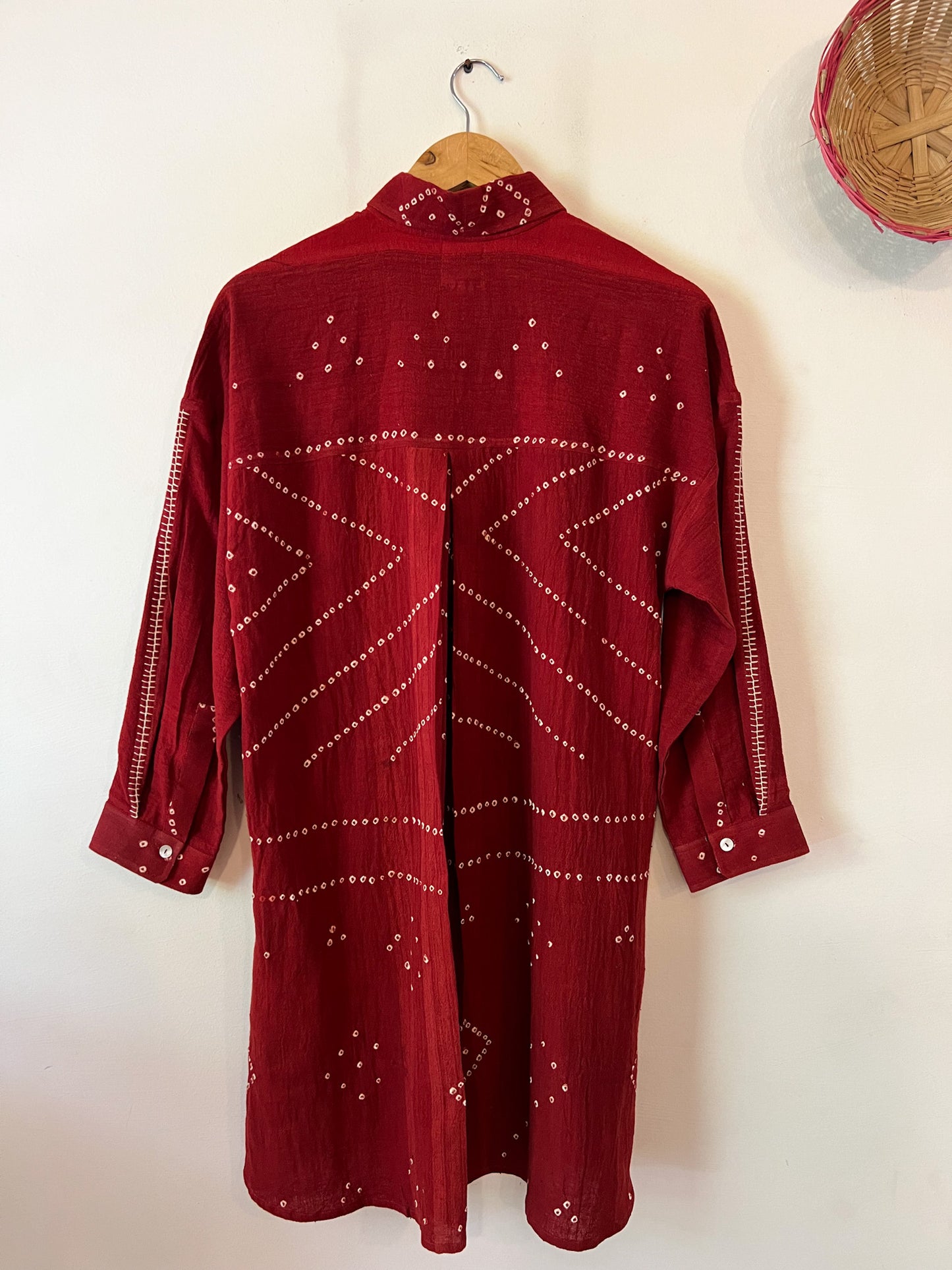 Imperfectly Perfect Bandhani Shirt Dress (Anti-fit)
