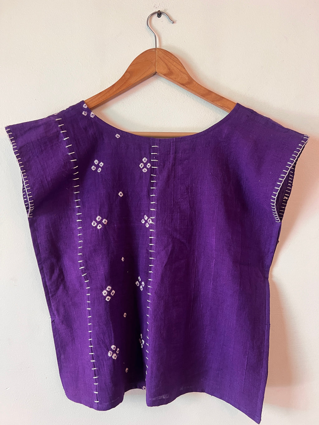 Upcycle Purple Bandhani Boxy Top