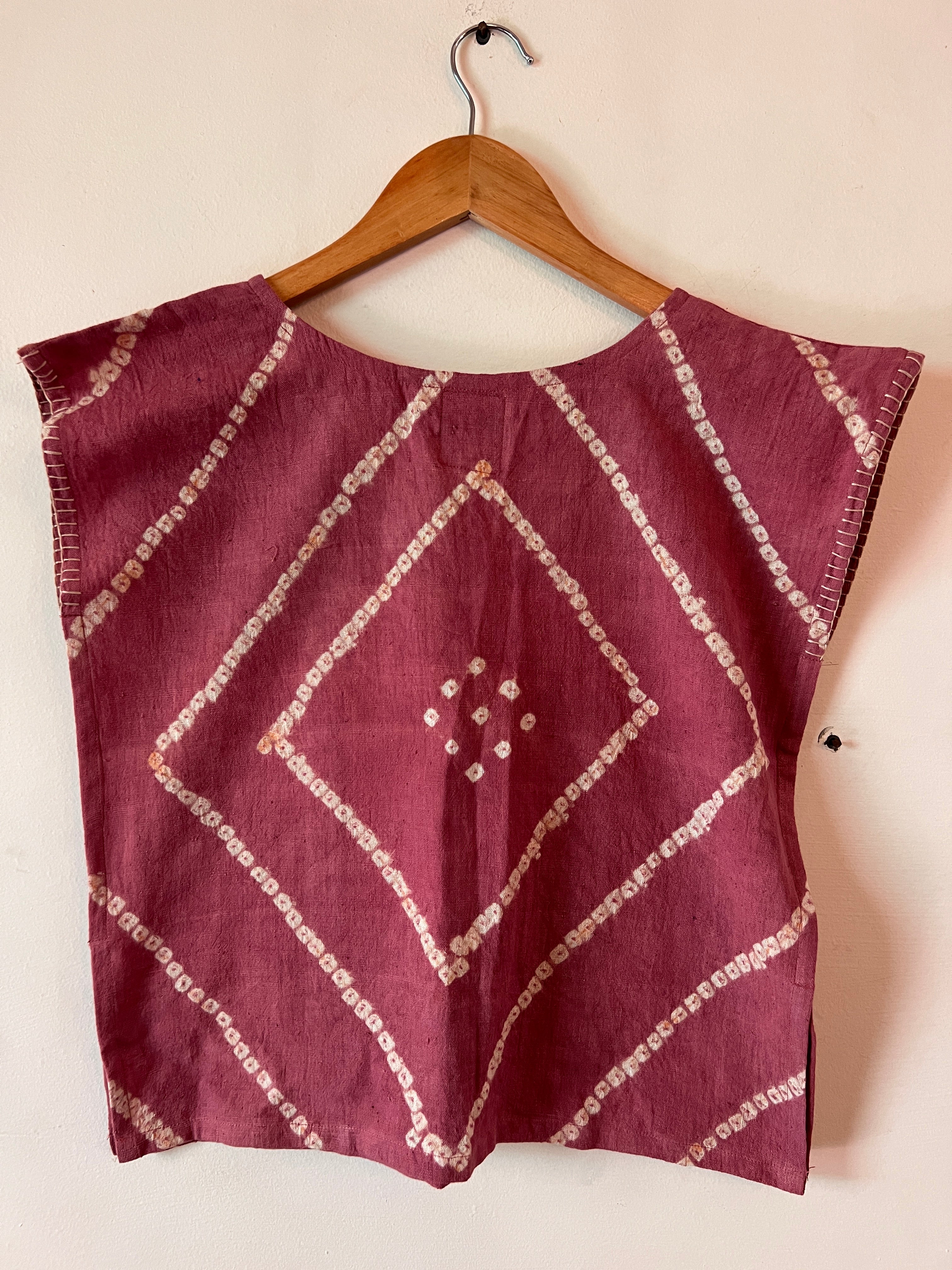 Upcycle Pink Bandhani Boxy Top