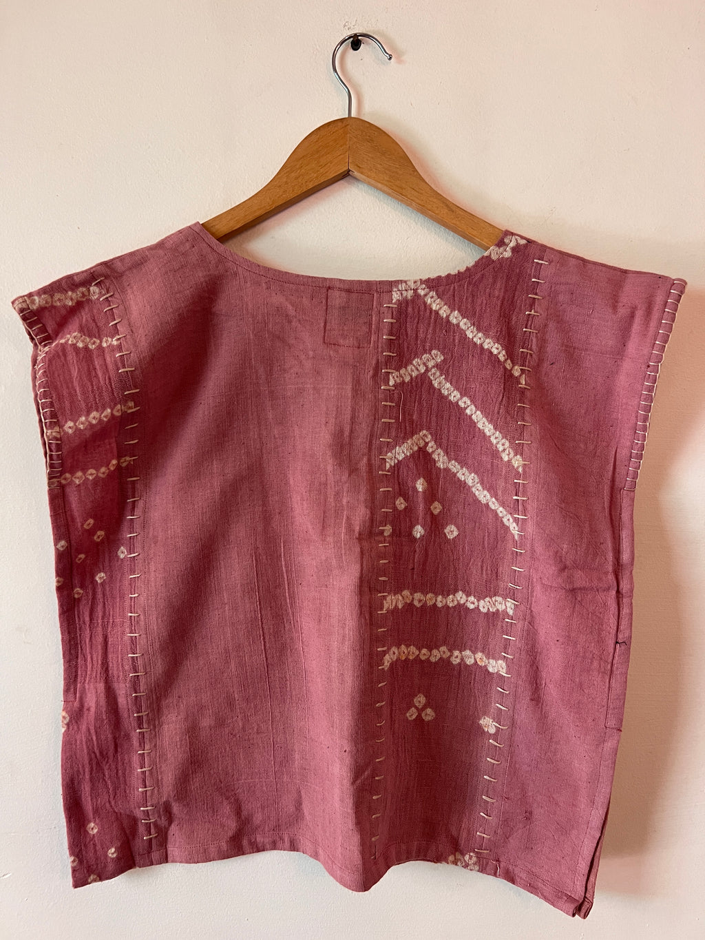 Upcycle Pink Bandhani Boxy Top