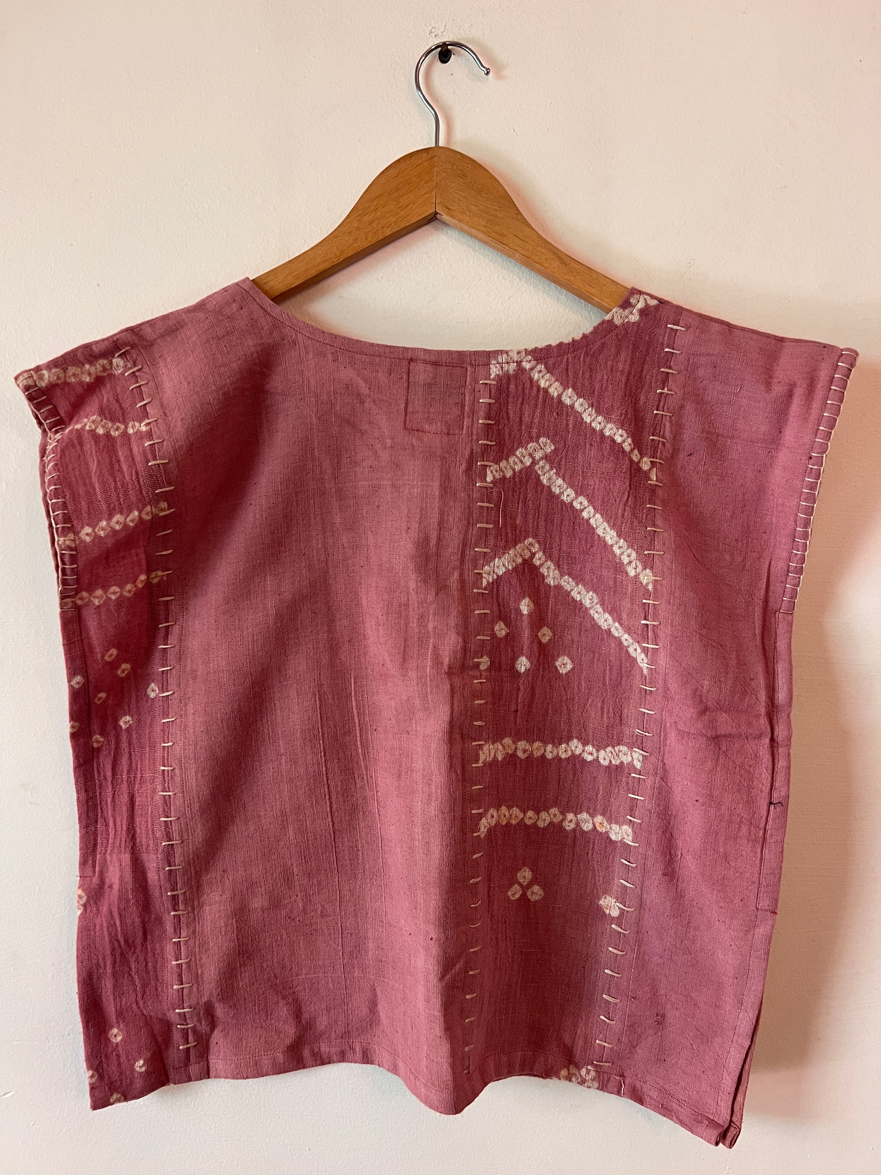 Upcycle Pink Bandhani Boxy Top