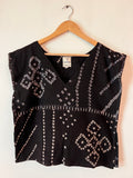 Upcycle Black Bandhani Boxy Top
