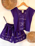 Upycle Bandhani Purple Mirror Shorts