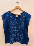 Upcycle lndigo Bandhani Boxy Top
