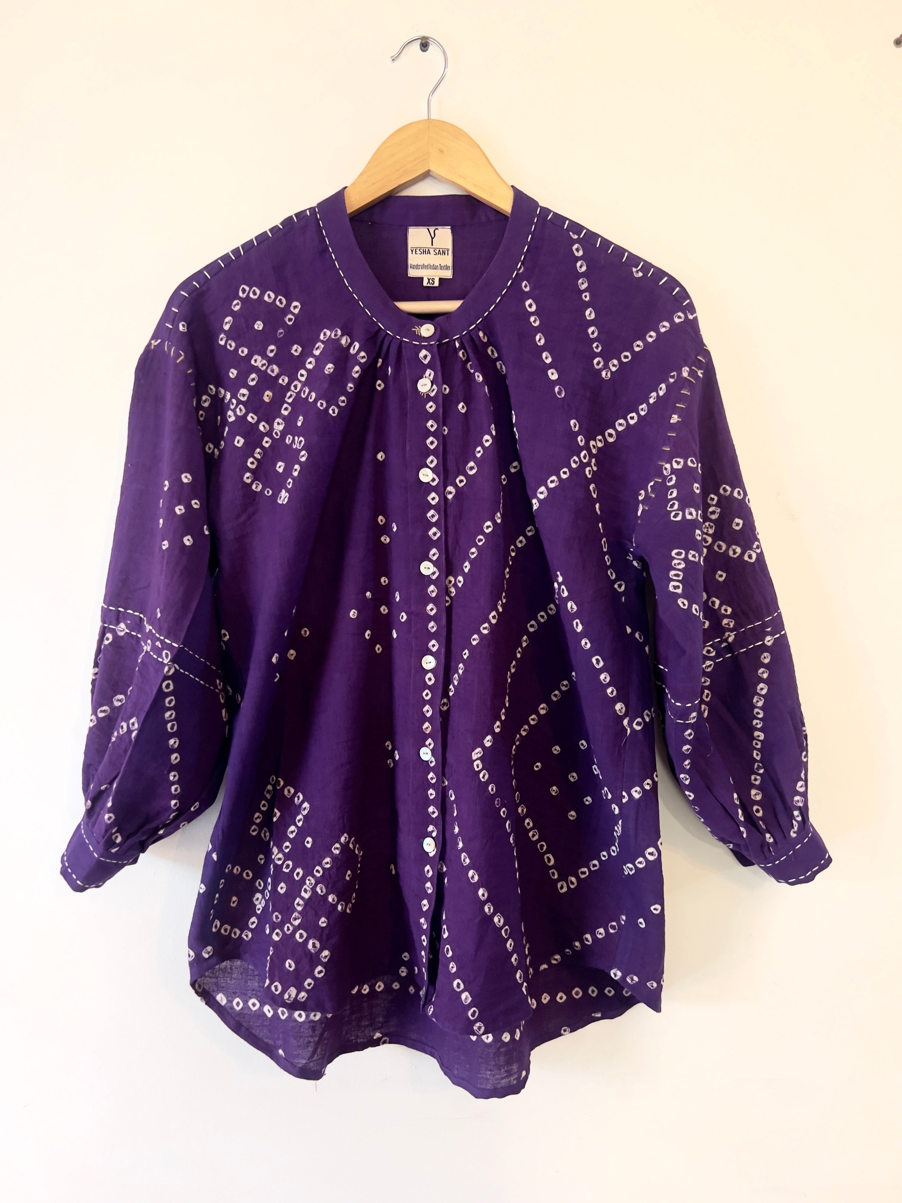 Bandhani Tattoo Purple Boxy Top