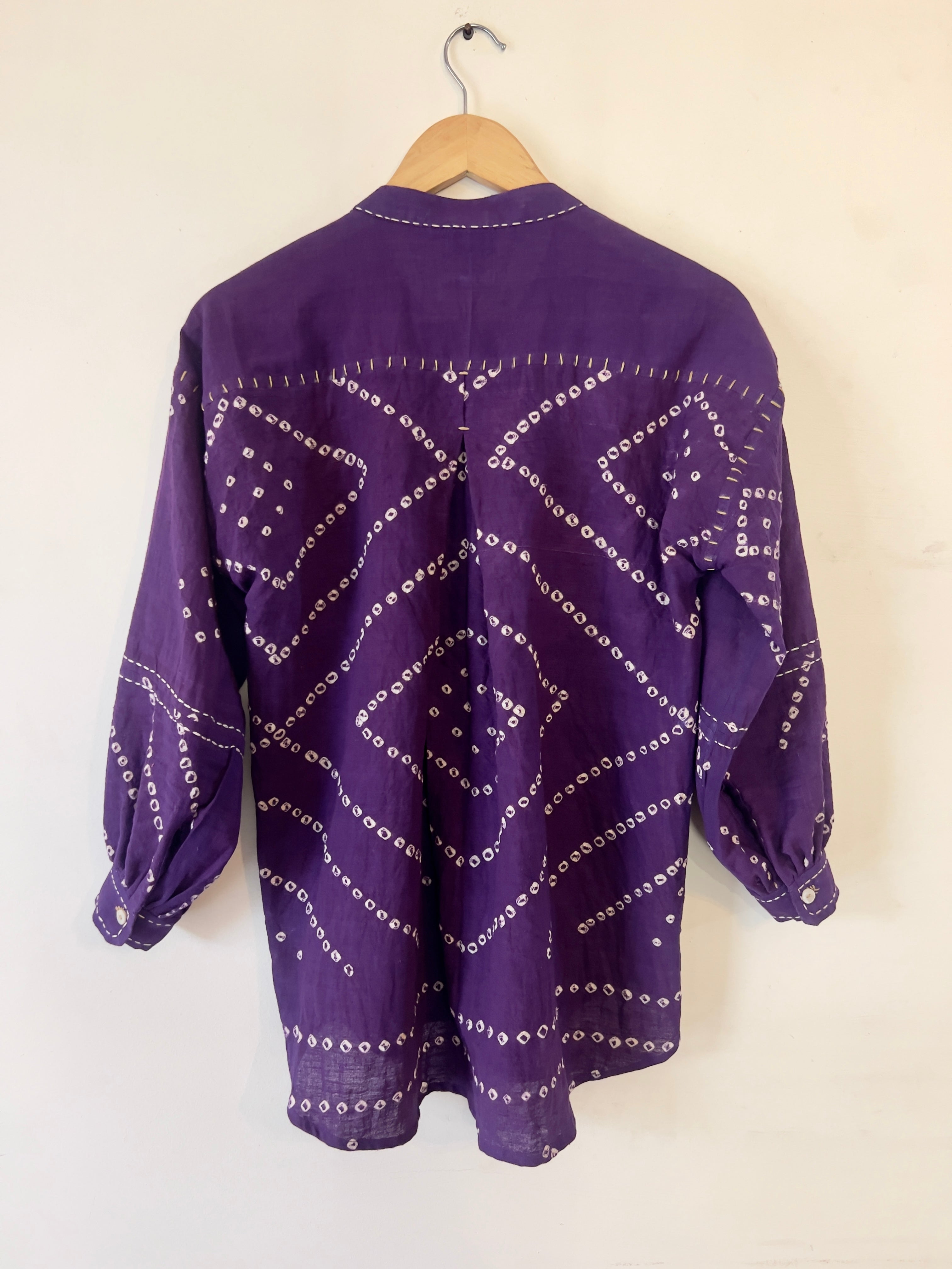 Bandhani Tattoo Purple Boxy Top