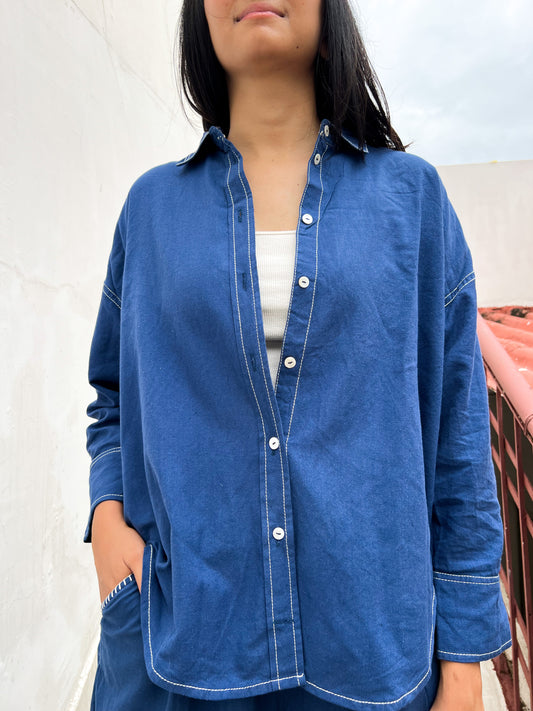 Basic Indigo Boxy Shirt