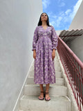Batik Lavender Fit & Flare Dress