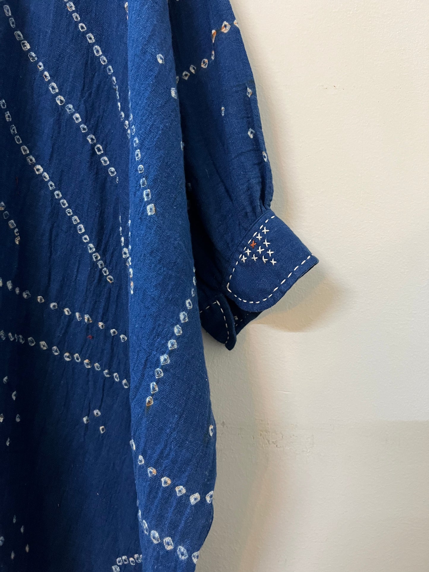 Bandhani Mirror Indigo Kaftan Dress