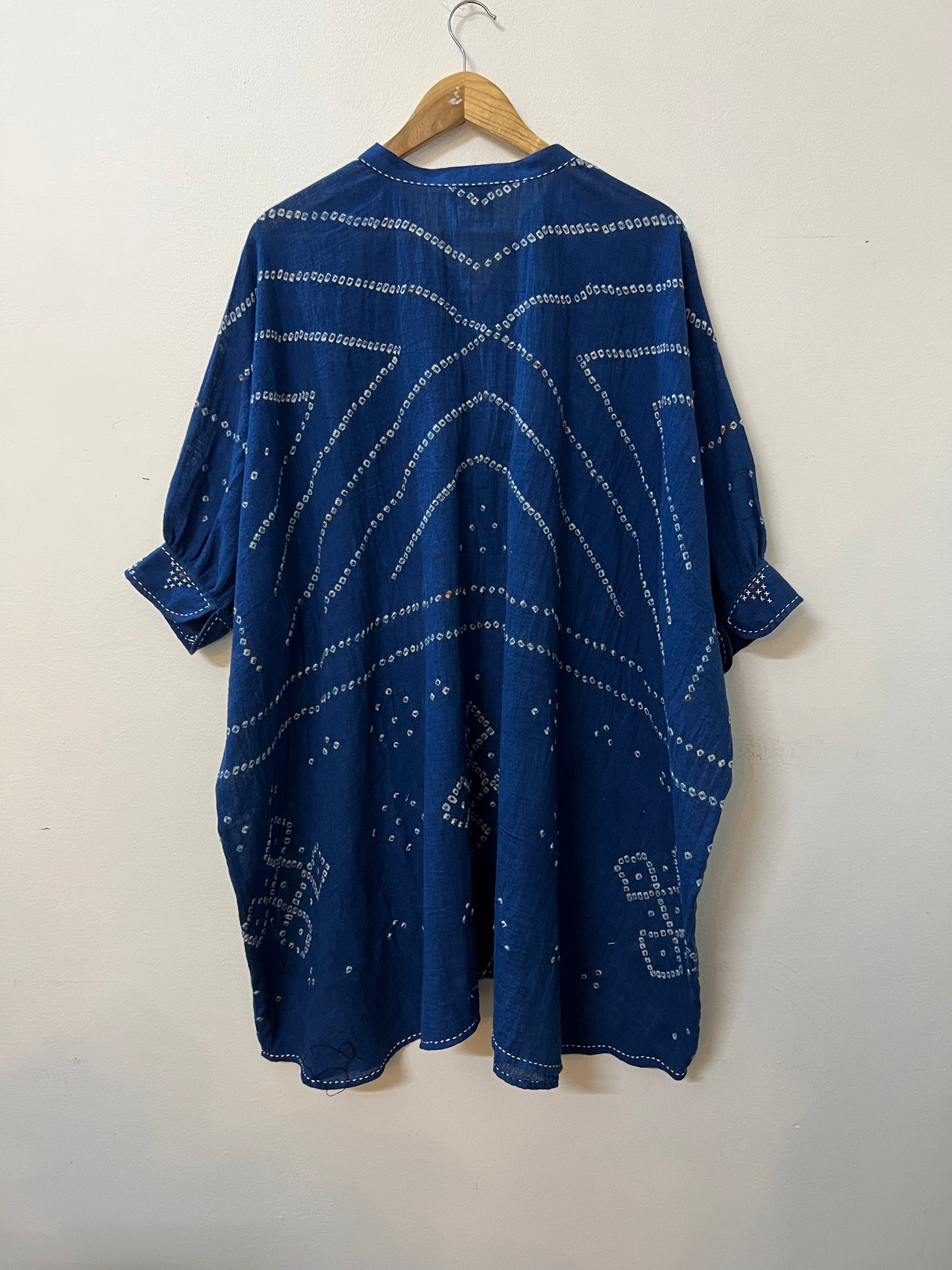 Bandhani Mirror Indigo Kaftan Dress