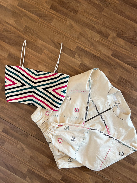 Applique Organic Back-tie Bralette