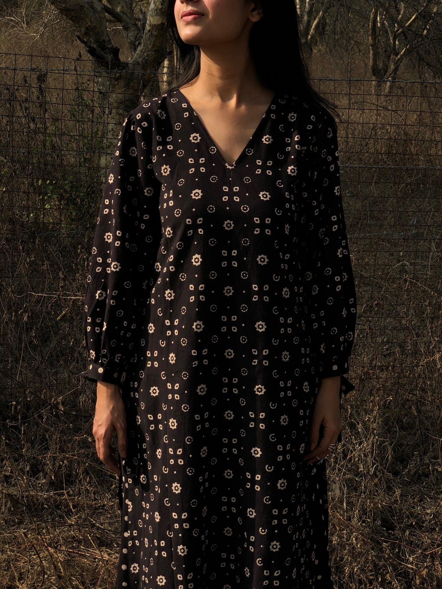 Star Print Ajrakh Kurta - YESHA SANT