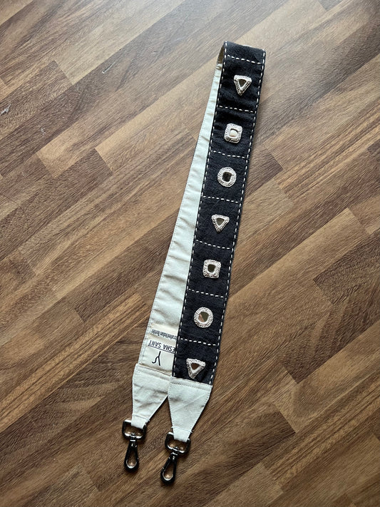 Rabari Charcoal Shapes Bag Strap Belt