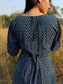 Indigo Ajrakh Square Neck Dress