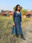 Indigo Ajrakh Square Neck Dress