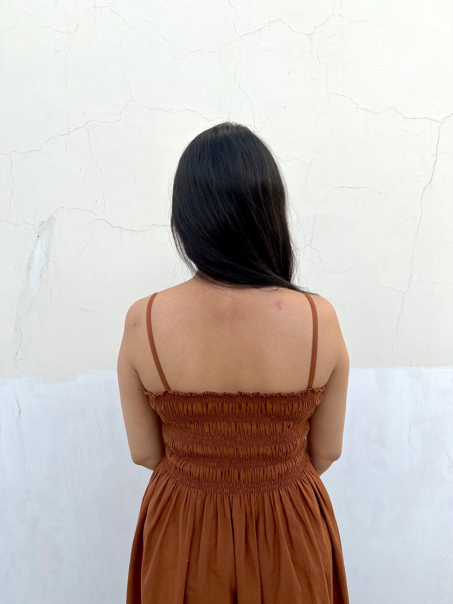 Rust Smocked Dress