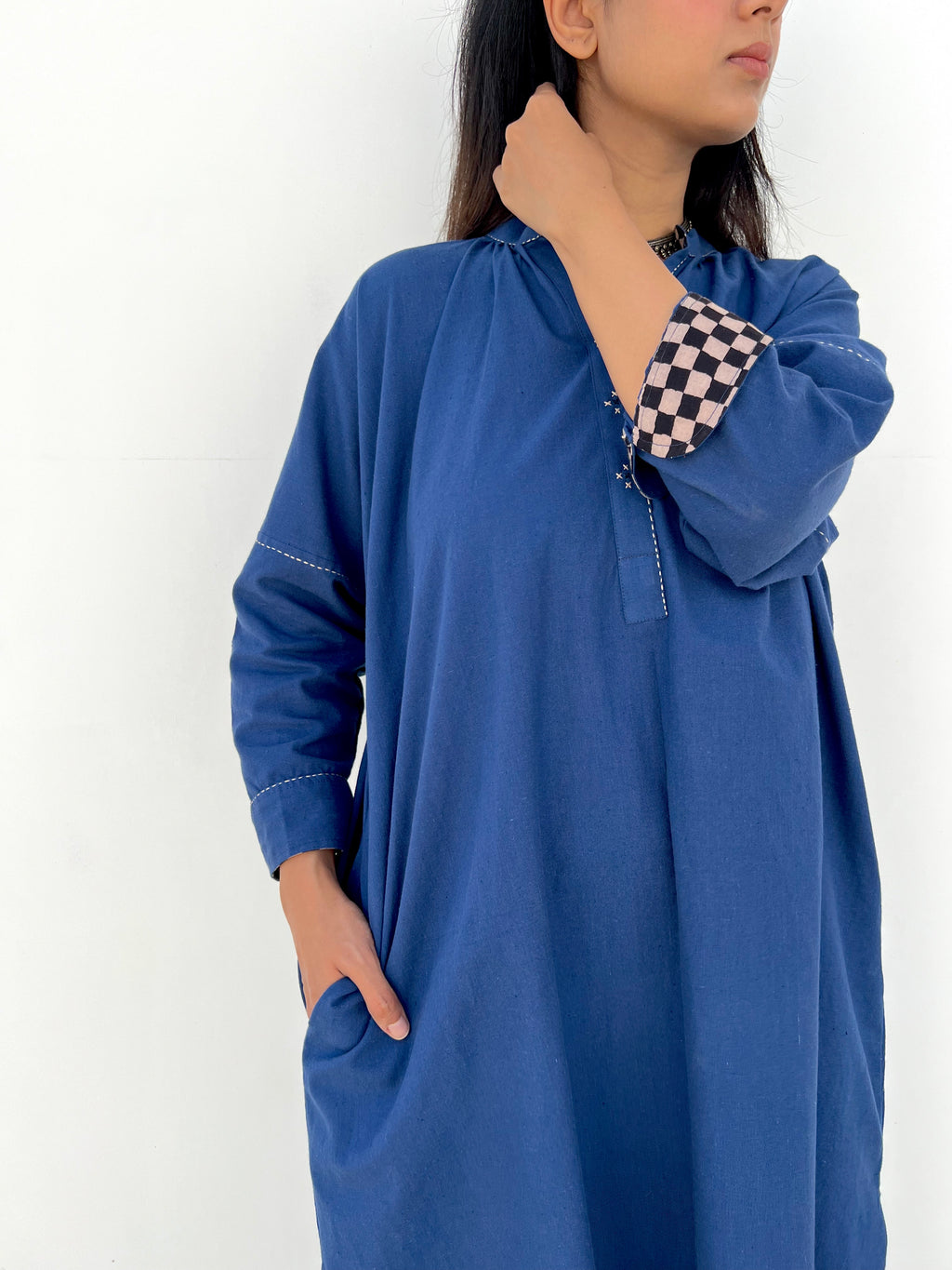 Indigo High Low Tunic(Anti-Fit)