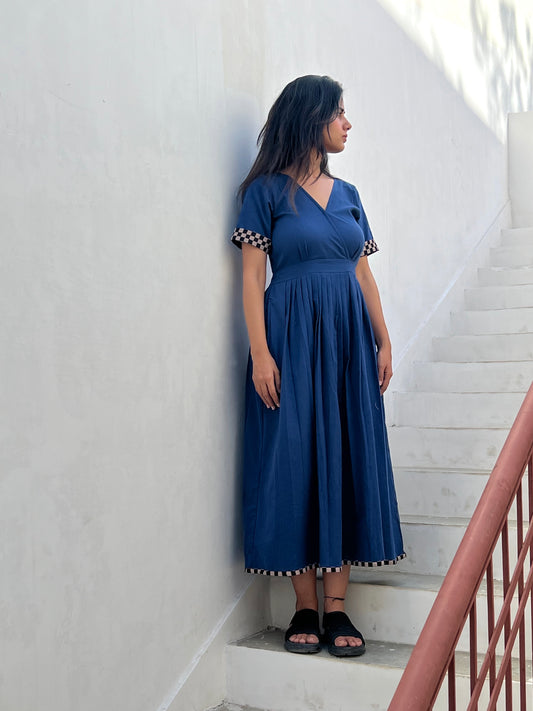 Indigo Fit & Flare Dress