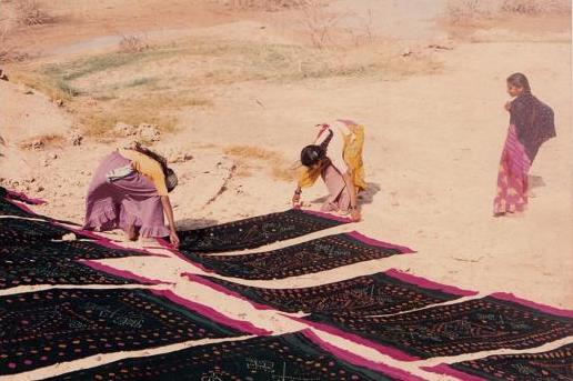 Bandhani Rabari Charcoal Kaftan Dress